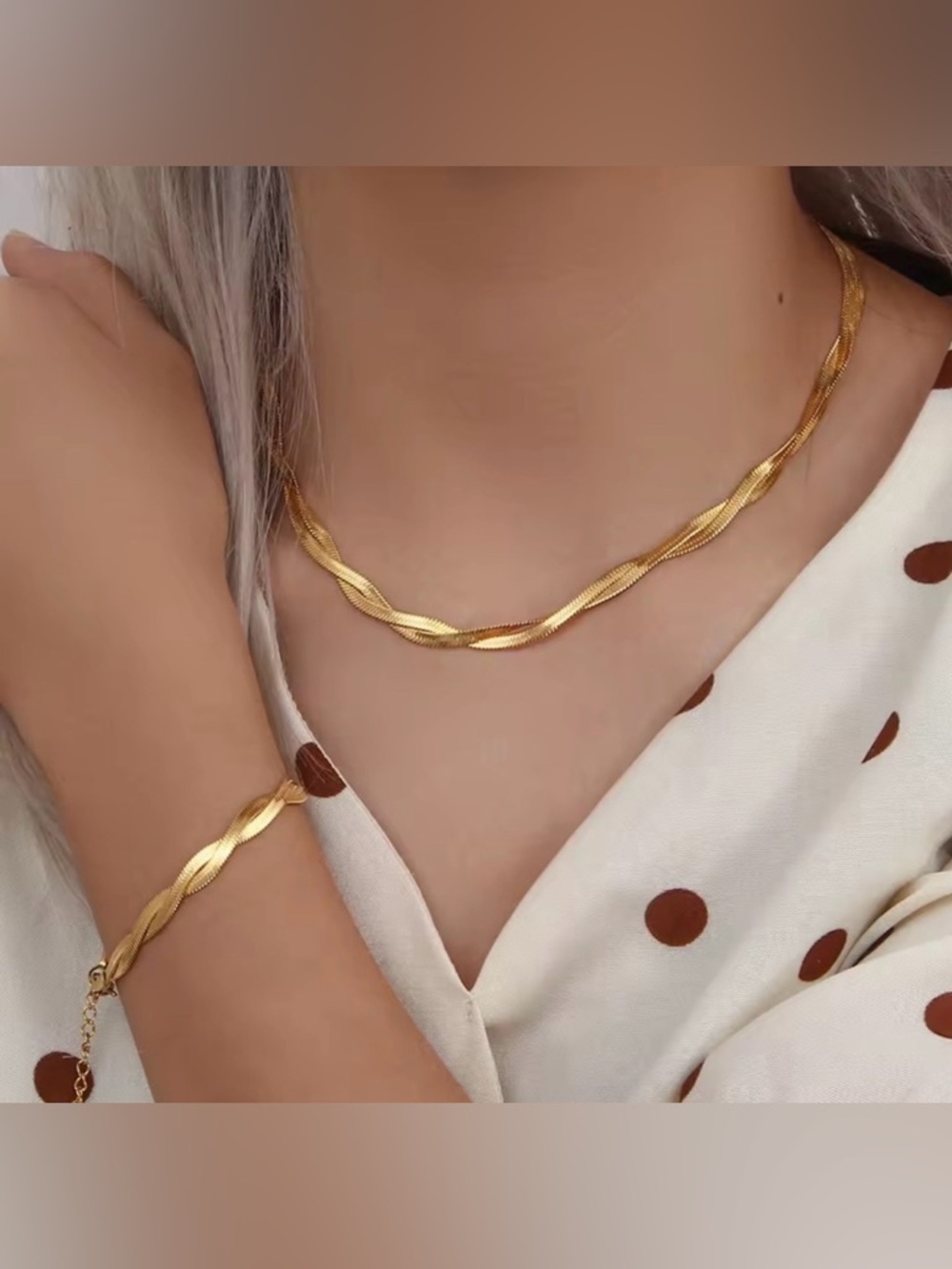 New! 18K Gold Plated Necklace and Bracelet
